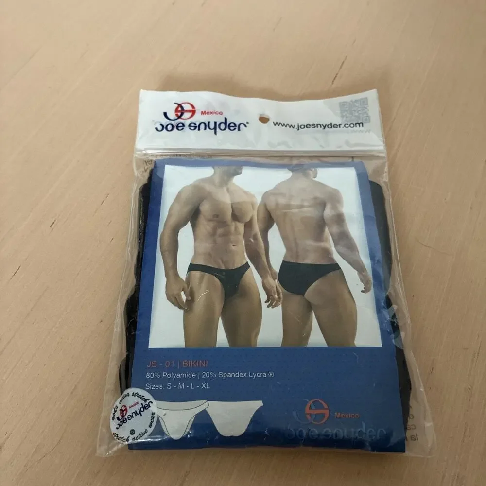 Joe Snyder Black Bikini Brief Underwear Men's Size L Brand New